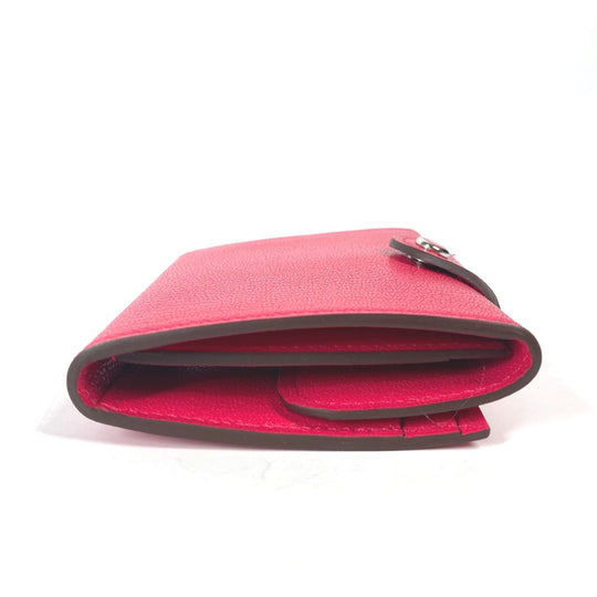 HERMES Folded wallet Shave pink Serie illiard compact Women Used Authentic