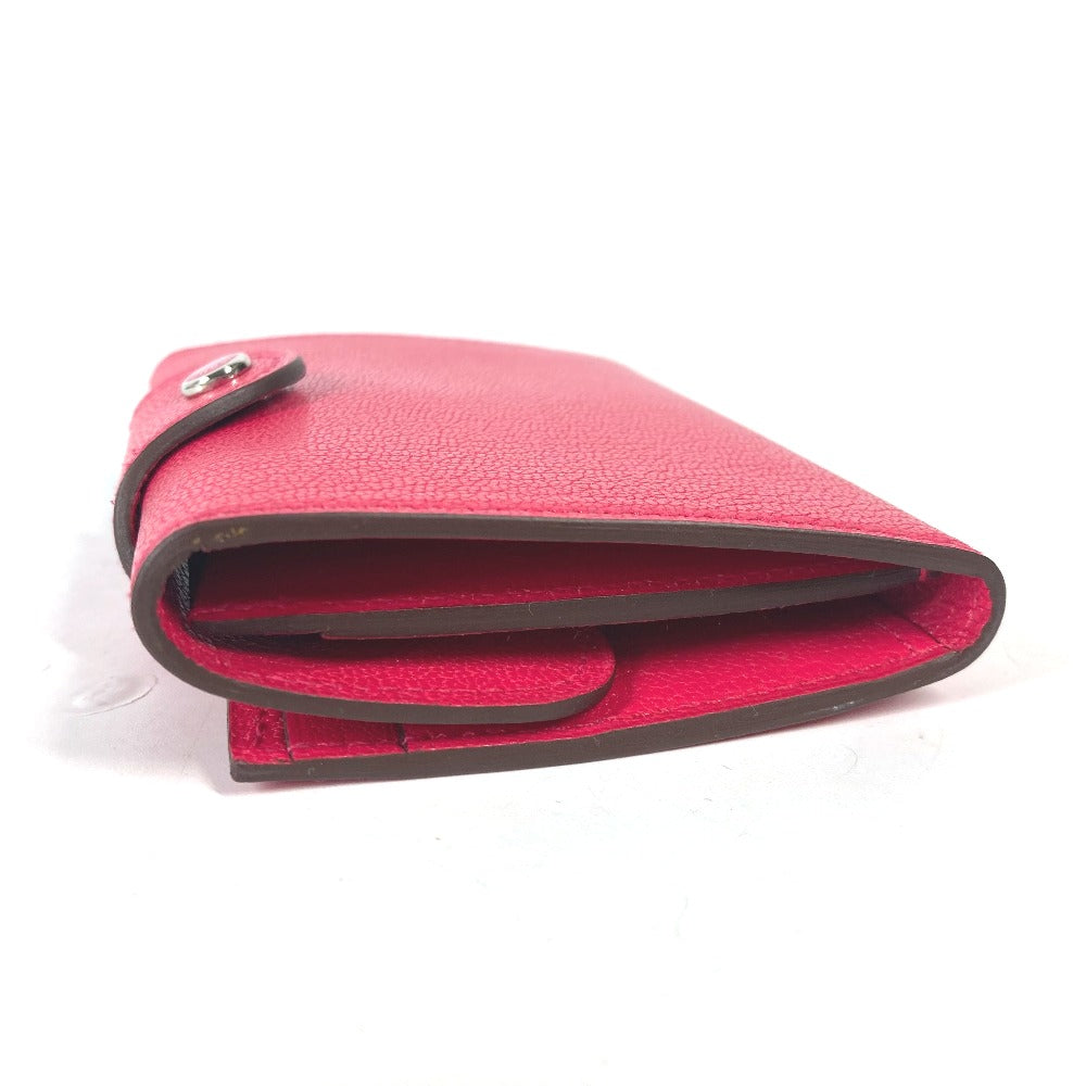 HERMES Folded wallet Shave pink Serie illiard compact Women Used Authentic