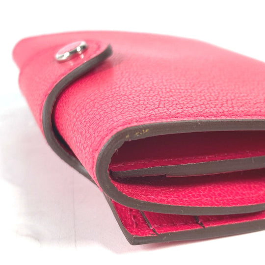 HERMES Folded wallet Shave pink Serie illiard compact Women Used Authentic