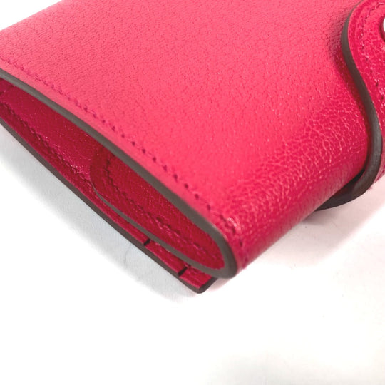 HERMES Folded wallet Shave pink Serie illiard compact Women Used Authentic