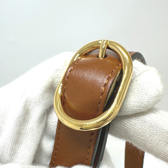 GUCCI Shoulder Bag 702234 leather Brown GG Matelasse Double G Small Women Used Authentic
