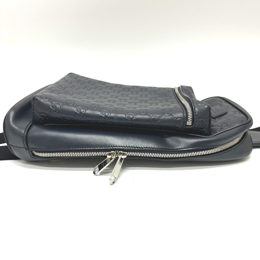 GUCCI Shoulder Bag 450970 leather black Guccisima Sling bag mens Used Authentic