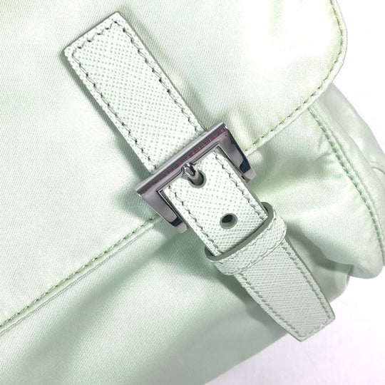 PRADA Shoulder Bag 1BD953 Nylon green Triangle logo plate Re-Nylon Women Used Authentic
