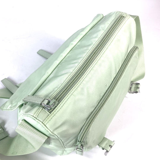 PRADA Shoulder Bag 1BD953 Nylon green Triangle logo plate Re-Nylon Women Used Authentic