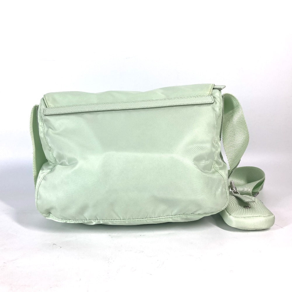 PRADA Shoulder Bag 1BD953 Nylon green Triangle logo plate Re-Nylon Women Used Authentic