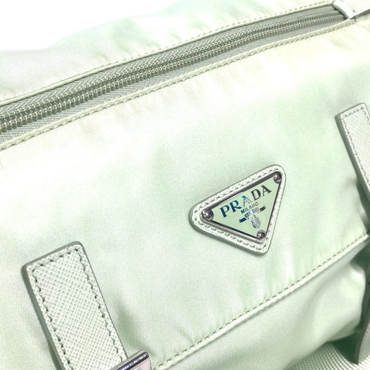 PRADA Shoulder Bag 1BD953 Nylon green Triangle logo plate Re-Nylon Women Used Authentic
