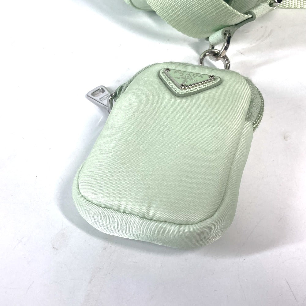 PRADA Shoulder Bag 1BD953 Nylon green Triangle logo plate Re-Nylon Women Used Authentic