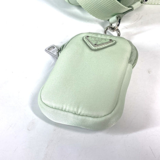 PRADA Shoulder Bag 1BD953 Nylon green Triangle logo plate Re-Nylon Women Used Authentic
