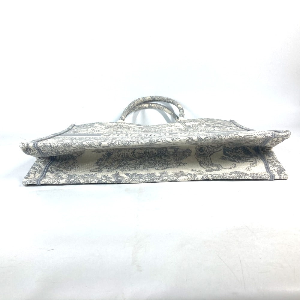 Dior Tote Bag M1286ZTDT_M20I Canvas, Embroidery Gray x off-white Toile de Jouy embroidery book tote large Women Used Authentic