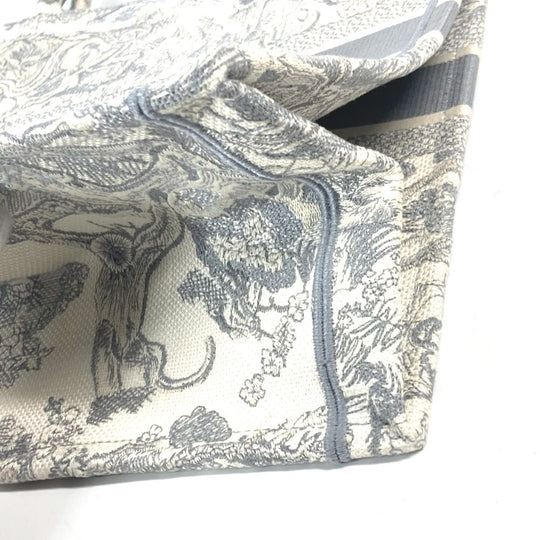 Dior Tote Bag M1286ZTDT_M20I Canvas, Embroidery Gray x off-white Toile de Jouy embroidery book tote large Women Used Authentic