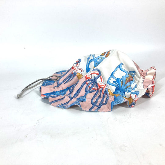 HERMES Pouch silk pink Drawstring pouch Petith Women Used Authentic
