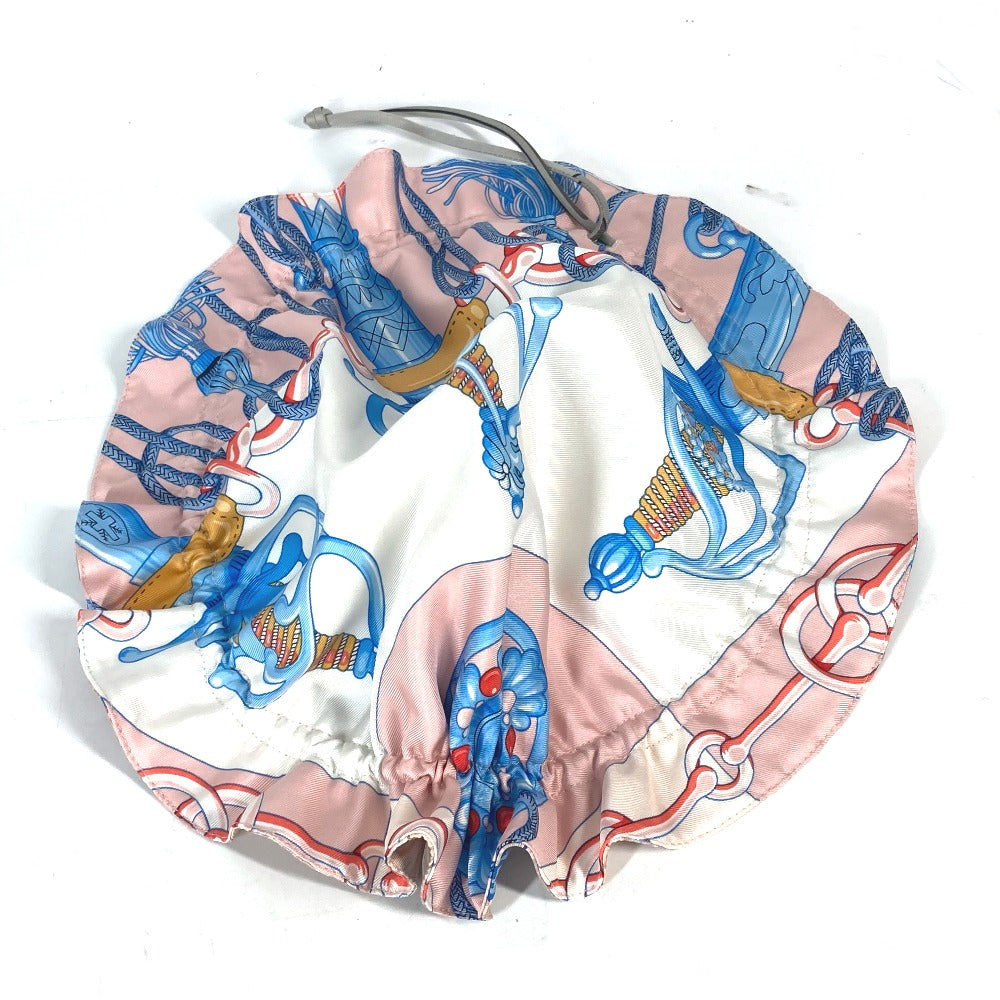 HERMES Pouch silk pink Drawstring pouch Petith Women Used Authentic