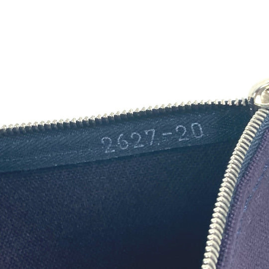 HERMES Pouch cotton Navy logo flat Yachting PM unisex(Unisex) Used Authentic