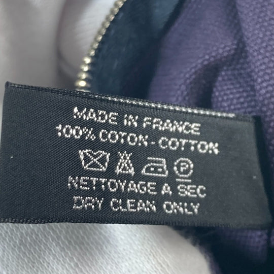 HERMES Pouch cotton Navy logo flat Yachting PM unisex(Unisex) Used Authentic