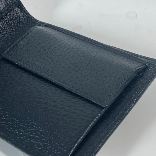 GUCCI Folded wallet 700464 leather black Mini wallet Horsebit mens Used Authentic