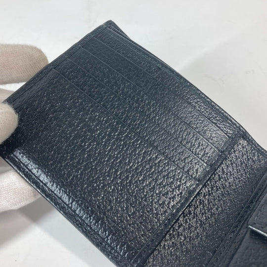 GUCCI Folded wallet 700464 leather black Mini wallet Horsebit mens Used Authentic