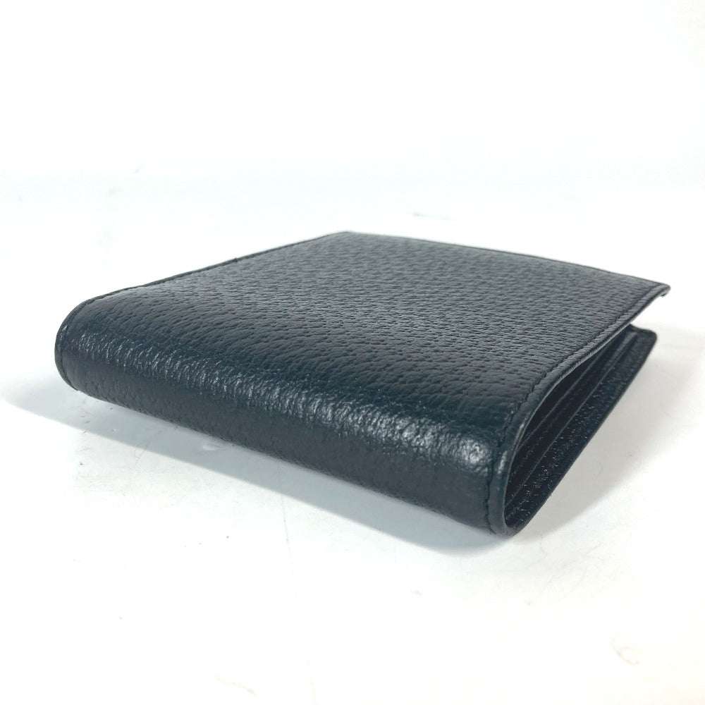 GUCCI Folded wallet 700464 leather black Mini wallet Horsebit mens Used Authentic