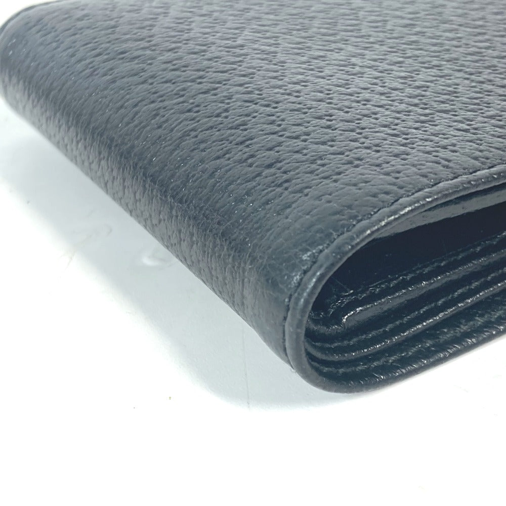 GUCCI Folded wallet 700464 leather black Mini wallet Horsebit mens Used Authentic