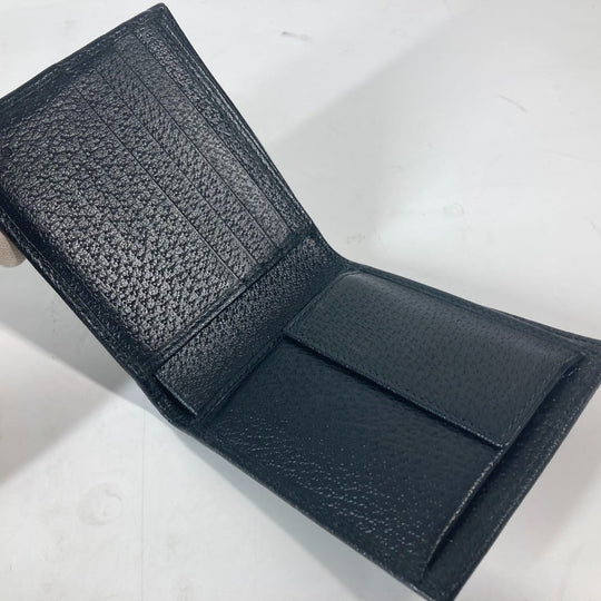 GUCCI Folded wallet 700464 leather black Mini wallet Horsebit mens Used Authentic