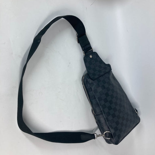 LOUIS VUITTON Shoulder Bag N40237 Damier Grafitto Canvas Black x gray Damier Grafitte Avenue sling bag mens Used Authentic