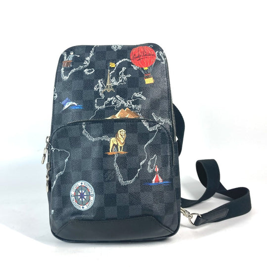 LOUIS VUITTON Shoulder Bag N40237 Damier Grafitto Canvas Black x gray Damier Grafitte Avenue sling bag mens Used Authentic