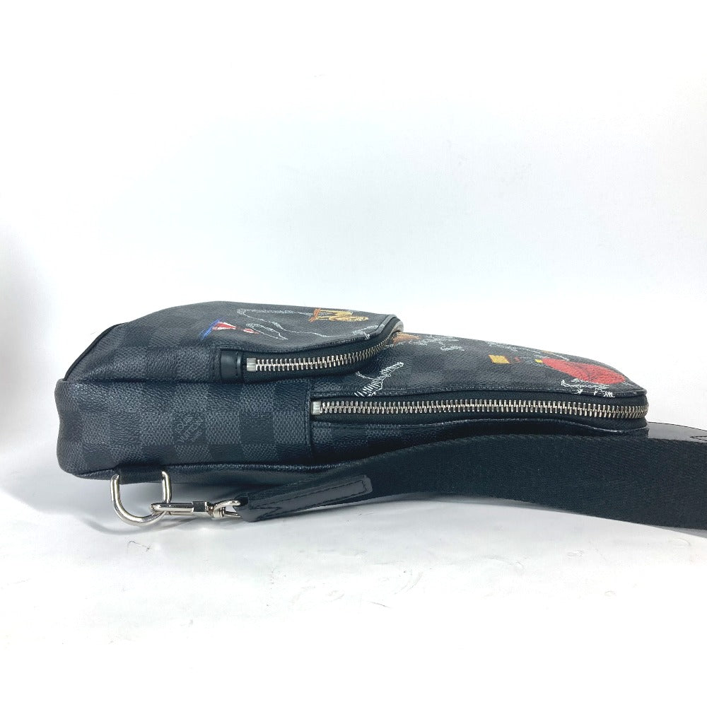 LOUIS VUITTON Shoulder Bag N40237 Damier Grafitto Canvas Black x gray Damier Grafitte Avenue sling bag mens Used Authentic
