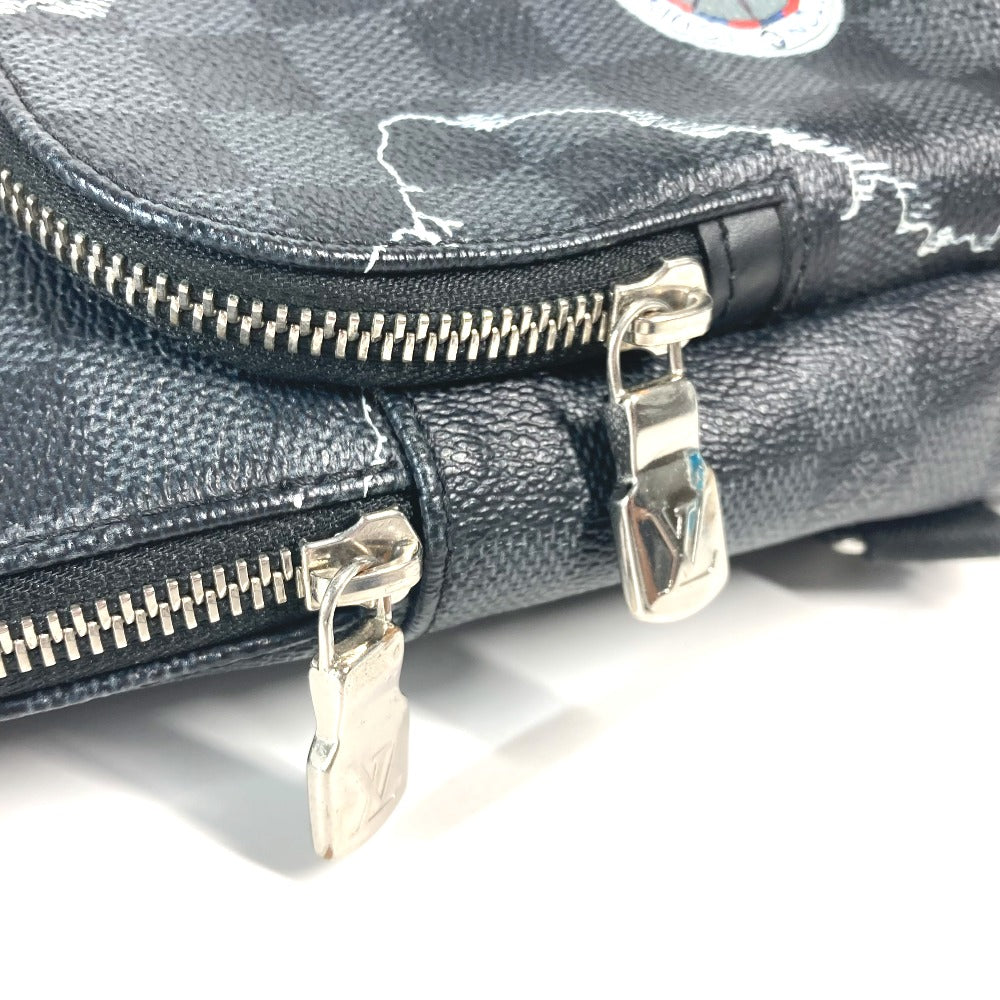 LOUIS VUITTON Shoulder Bag N40237 Damier Grafitto Canvas Black x gray Damier Grafitte Avenue sling bag mens Used Authentic