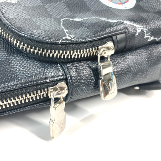 LOUIS VUITTON Shoulder Bag N40237 Damier Grafitto Canvas Black x gray Damier Grafitte Avenue sling bag mens Used Authentic