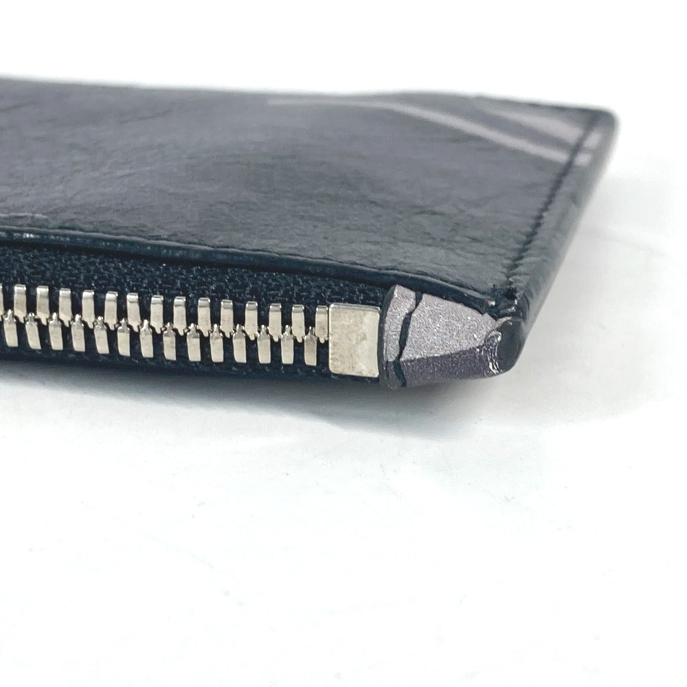 BALENCIAGA Coin case 594548 leather Black x silver Neck With Strap Wallet Camouflage camouflage logo mens(Unisex) Used Authentic