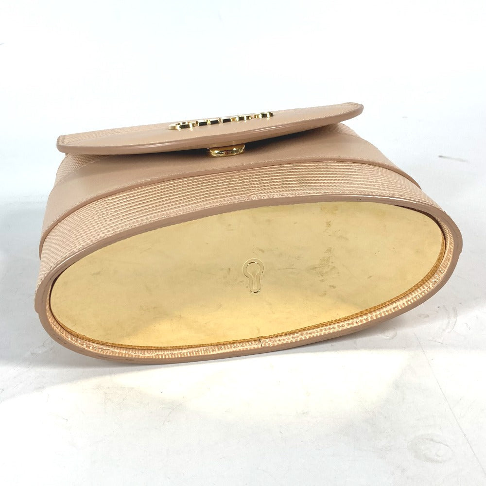 Chloe Shoulder Bag leather beige logo Abbey Rock Small Women Used Authentic