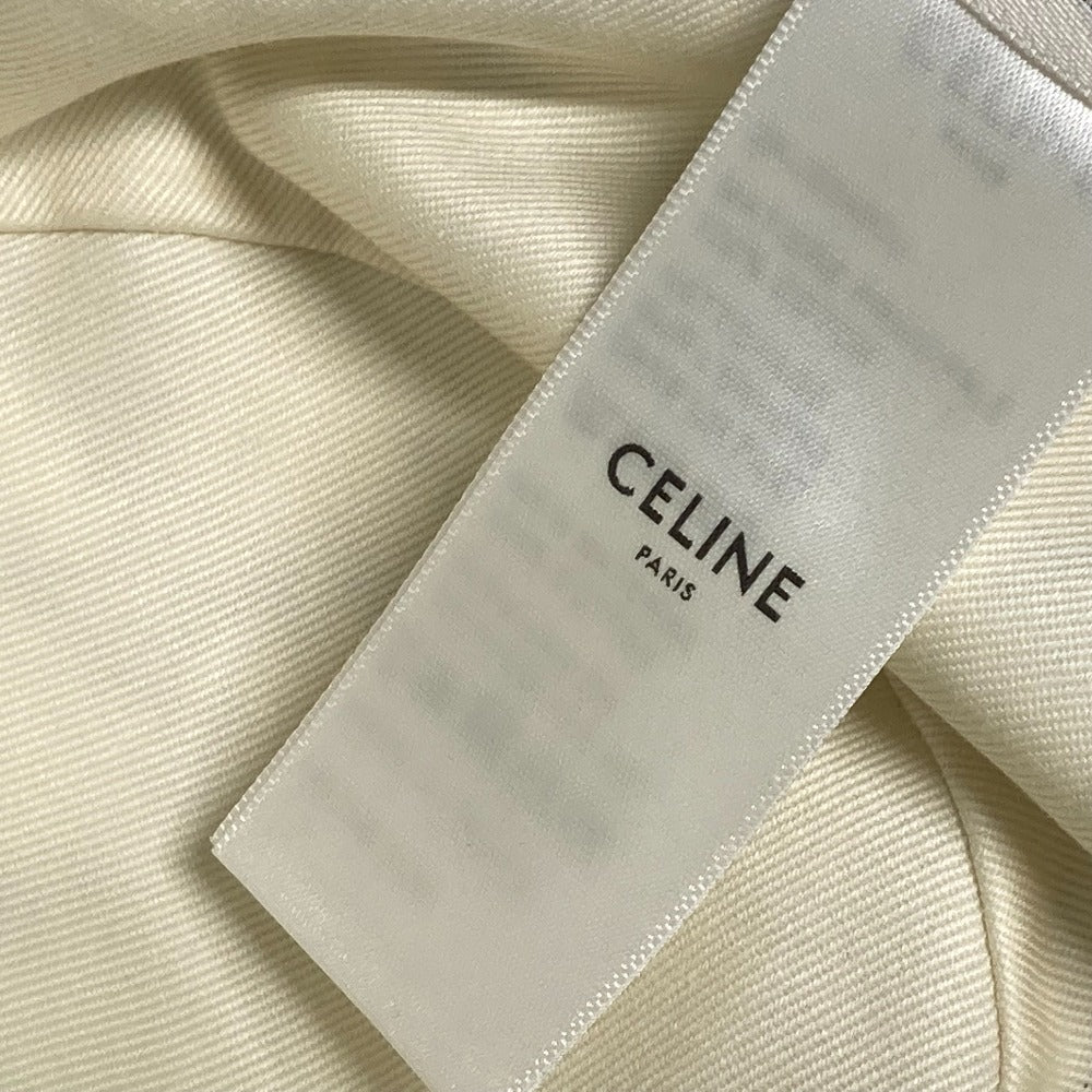 CELINE hat 2AUE5460U cotton White x blue Monogram triomphe logo unisex(Unisex) S Used Authentic