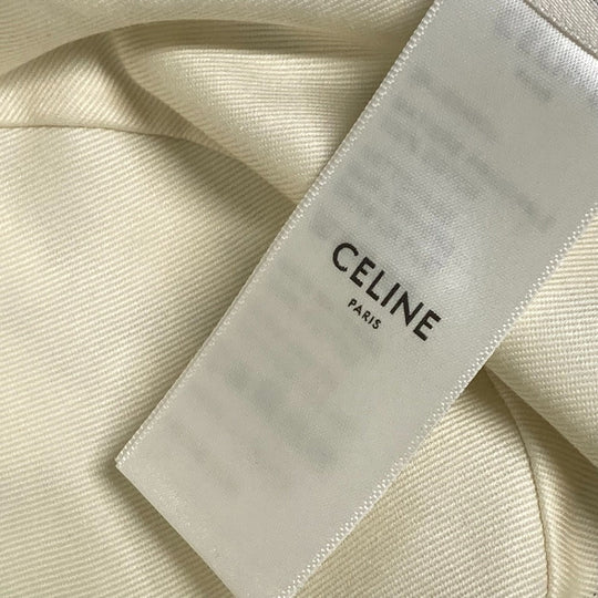 CELINE hat 2AUE5460U cotton White x blue Monogram triomphe logo unisex(Unisex) S Used Authentic