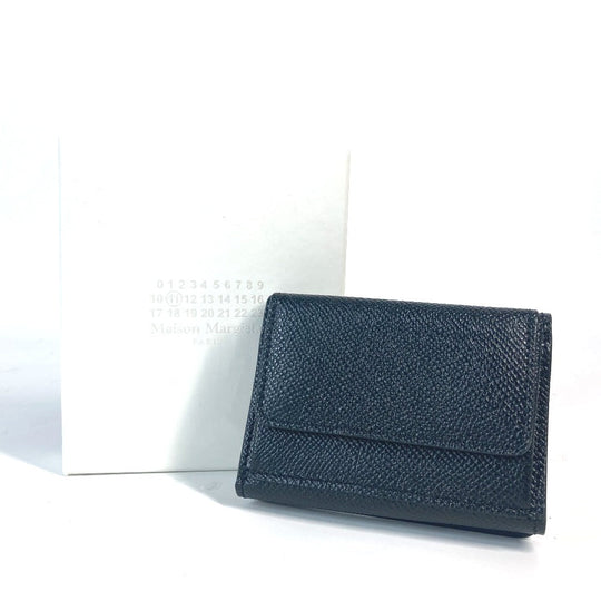 Maison Margiela Trifold wallet SA2UI0005 leather black 4stitch unisex(Unisex) Used Authentic