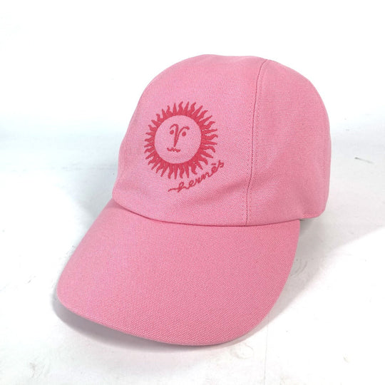 HERMES cap H23100N cotton pink Sun Series Button Davis Sunshine Women 57 Used Authentic