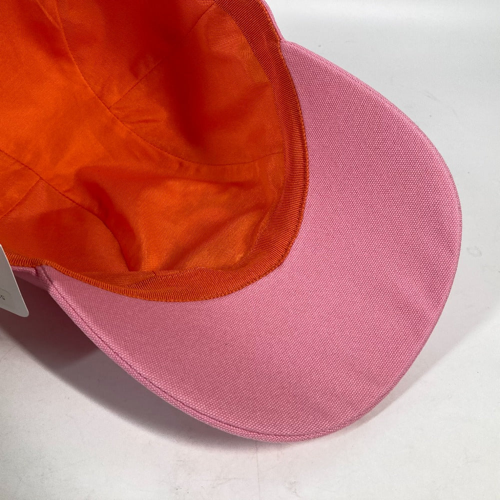 HERMES cap H23100N cotton pink Sun Series Button Davis Sunshine Women 57 Used Authentic