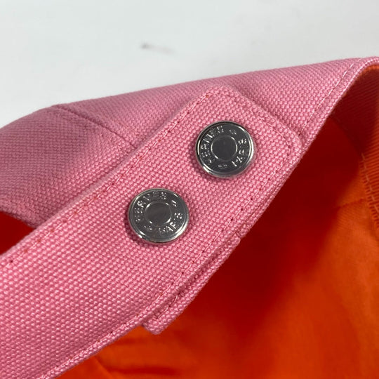 HERMES cap H23100N cotton pink Sun Series Button Davis Sunshine Women 57 Used Authentic