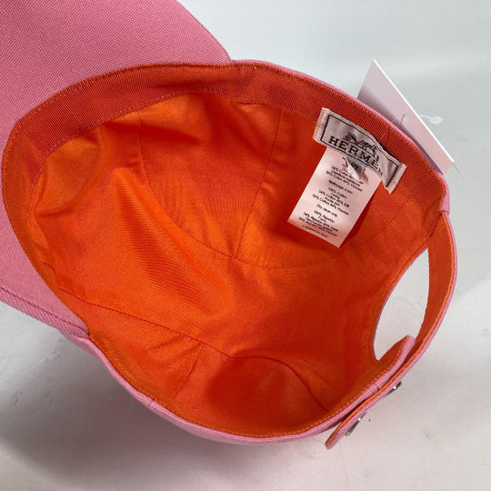 HERMES cap H23100N cotton pink Sun Series Button Davis Sunshine Women 57 Used Authentic