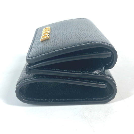 GUCCI Trifold wallet 790100 leather black logo Script Wallet Women Used Authentic