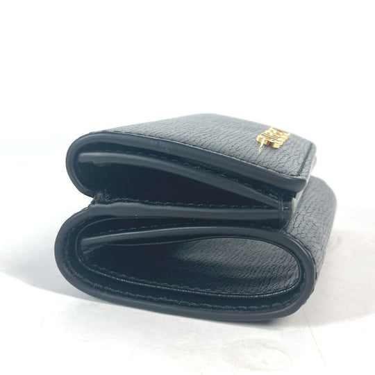 GUCCI Trifold wallet 790100 leather black logo Script Wallet Women Used Authentic
