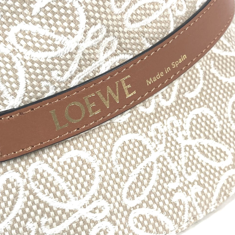 LOEWE hat K820HB1X41 Cotton, Leather Beige type Anagram jacquard logo unisex(Unisex) 59 Used Authentic