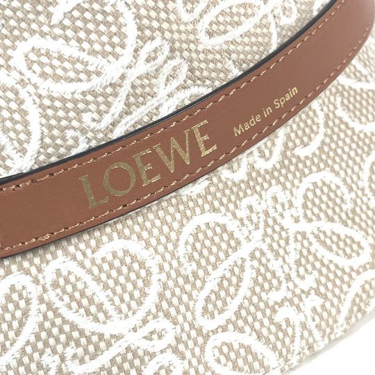LOEWE hat K820HB1X41 Cotton, Leather Beige type Anagram jacquard logo unisex(Unisex) 59 Used Authentic