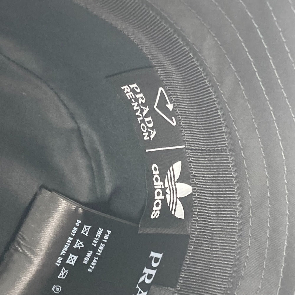 PRADA hat 2HC137 Nylon black Triangle With logo Three Stripes adidas adidas collaboration unisex(Unisex) S Used Authentic