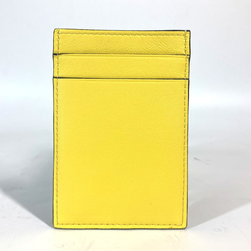 LOEWE Card Case leather yellow vertical Anagram logo with stone
