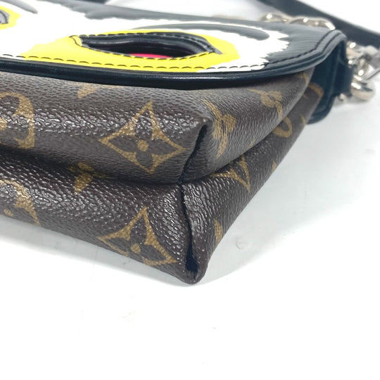 LOUIS VUITTON Shoulder Bag M43532 Monogram Canvas, Epi Leather black Epi Monogram Kansai Yamamoto pochette kabuki mask Women Used Authentic