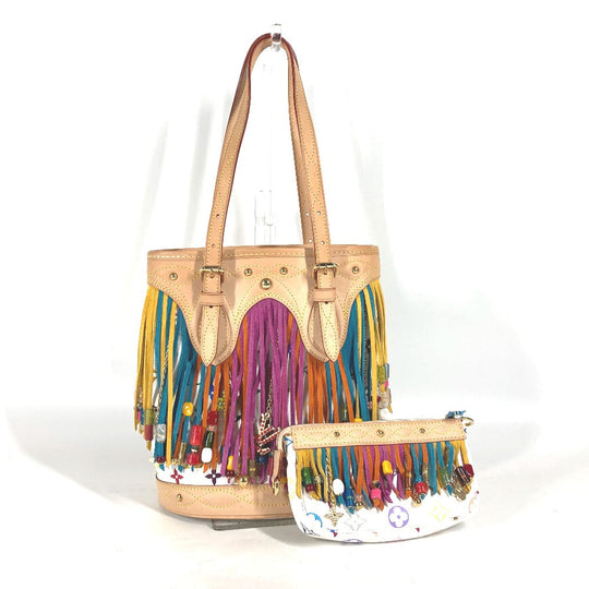LOUIS VUITTON Shoulder Bag M40109 Monogram multicolor canvas white Monogram multicolor Bucket Flange Women Used Authentic