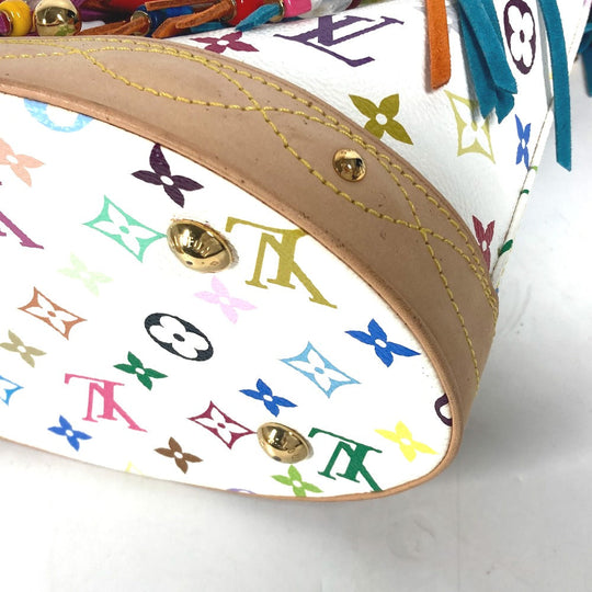 LOUIS VUITTON Shoulder Bag M40109 Monogram multicolor canvas white Monogram multicolor Bucket Flange Women Used Authentic