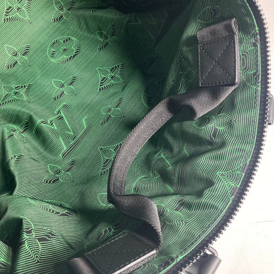 LOUIS VUITTON Boston Duffel bag M45602 Nylon black 3D monogram Keepall reversible bandouliere 50 mens Used Authentic