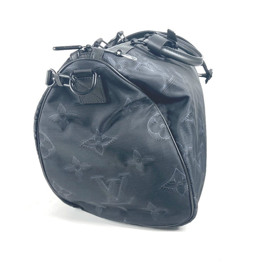 LOUIS VUITTON Boston Duffel bag M45602 Nylon black 3D monogram Keepall reversible bandouliere 50 mens Used Authentic