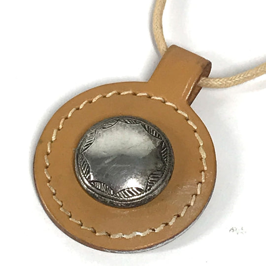 HERMES Necklace leather beige Touareg unisex(Unisex) Used Authentic