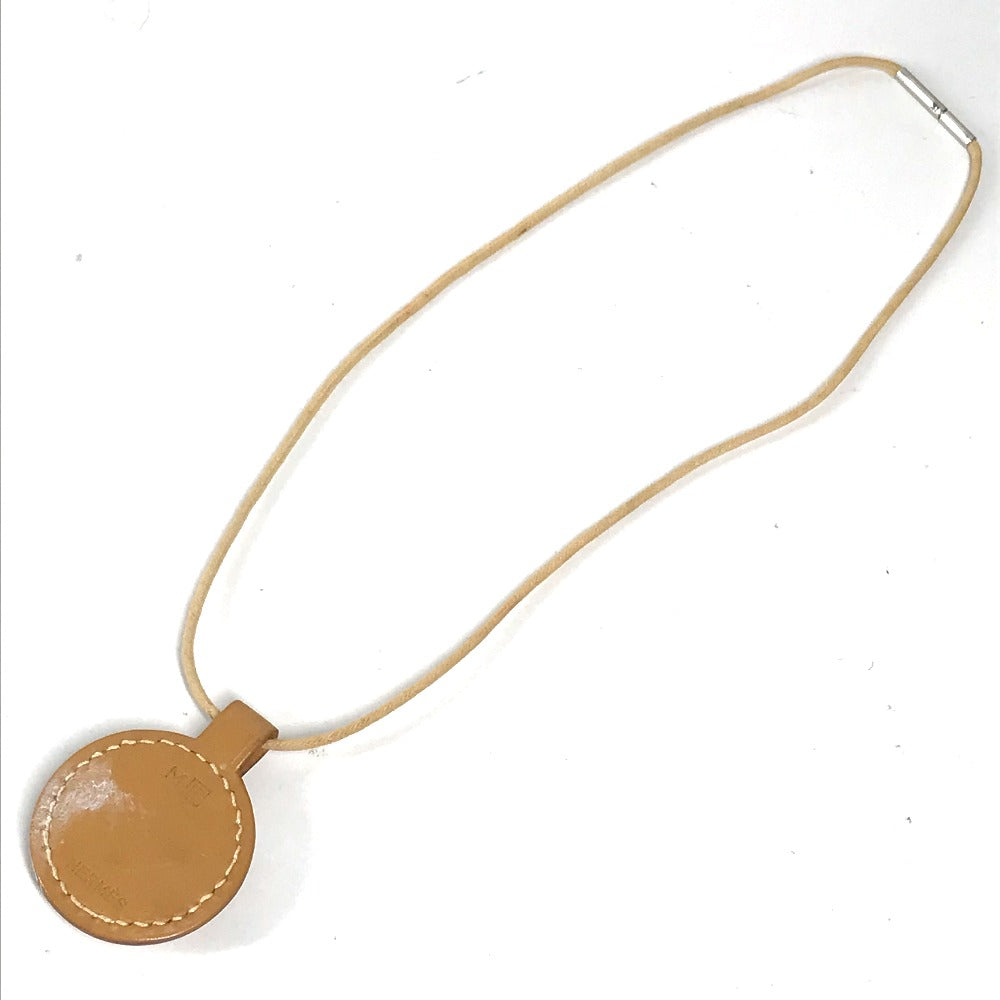 HERMES Necklace leather beige Touareg unisex(Unisex) Used Authentic